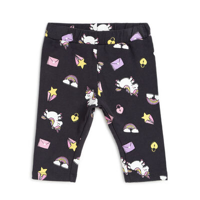 Girls Medium Grey Printed Legging